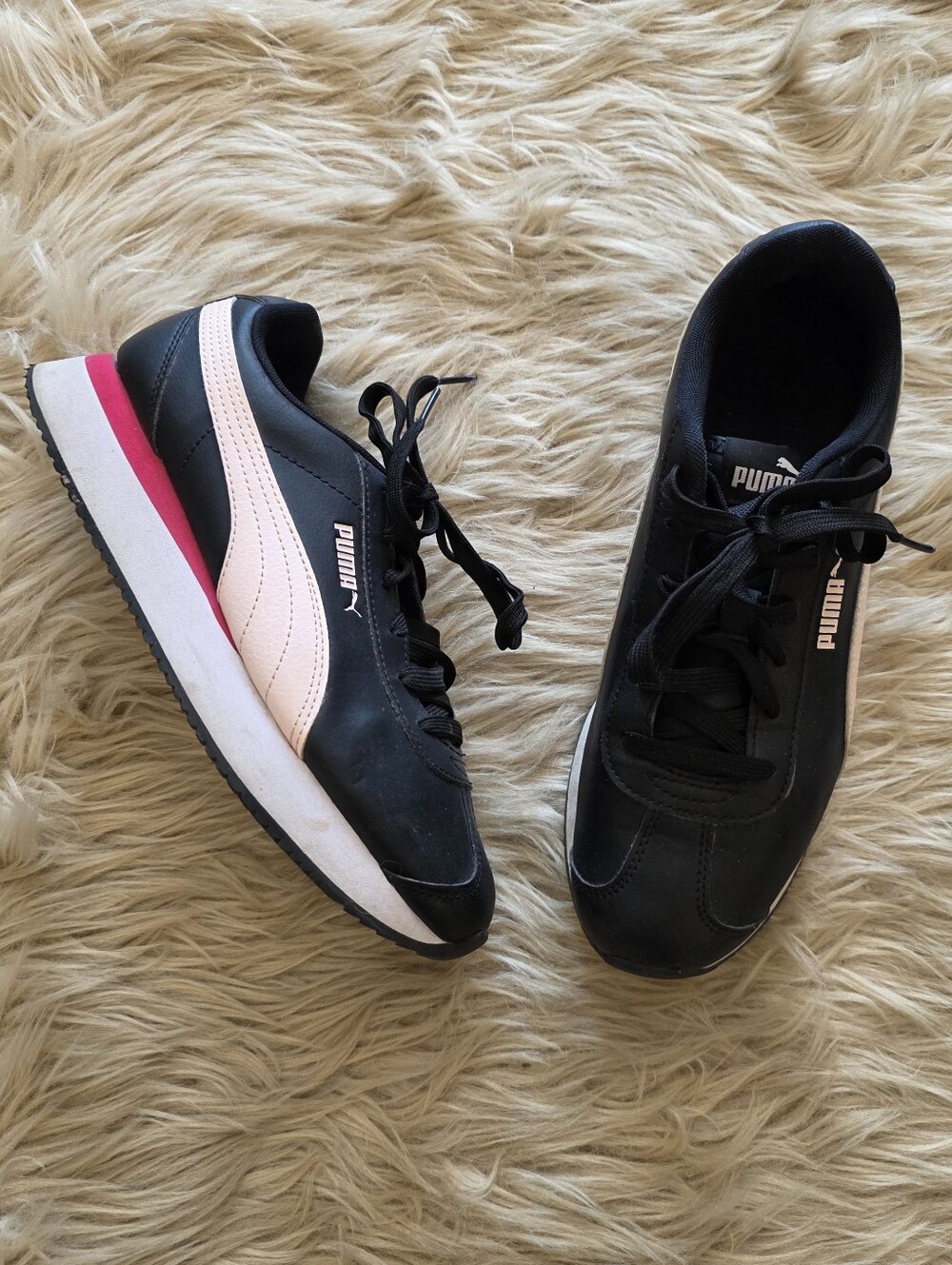Puma Turino Stacked Sneakers In Rose Water Pink And Black Women's Size 8.5